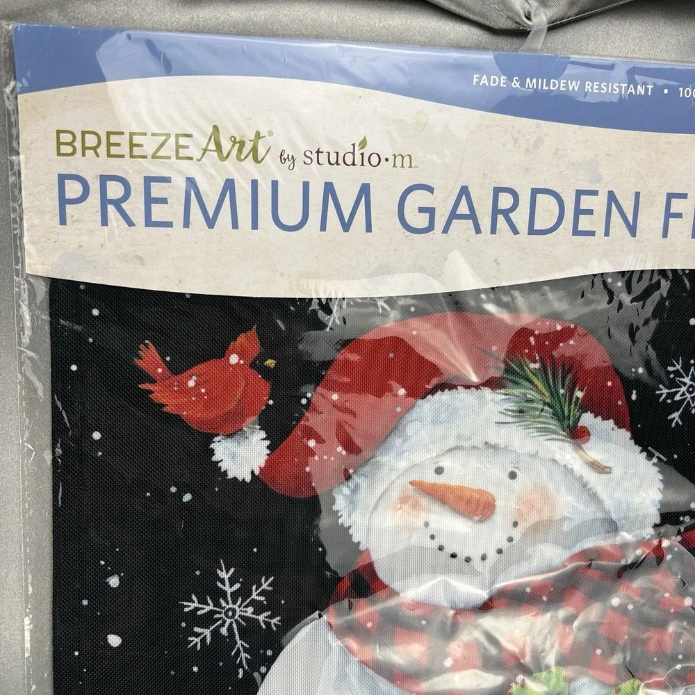 BreezeArt Studio M Buffalo Snowman Premium Garden Flag 12.5